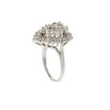Vintage 14KT White Gold Diamond Cluster Ring