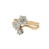 Antique Art Deco Period Old European Cut Three-Stone Diamond Ring