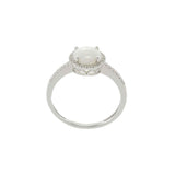 14KT White Gold Opal & Diamond Ring