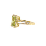 14KT Yellow Gold Peridot and Diamond Ring