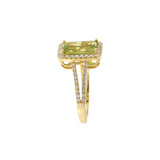 14KT Yellow Gold Peridot and Diamond Ring