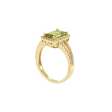 14KT Yellow Gold Peridot and Diamond Ring