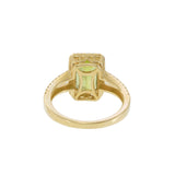 14KT Yellow Gold Peridot and Diamond Ring