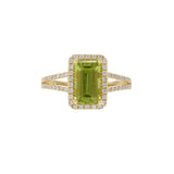 14KT Yellow Gold Peridot and Diamond Ring