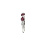 14KT White Gold Alternating Ruby and Diamond Band