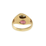 Vintage Garnet & Diamond Ring in 14K Yellow Gold