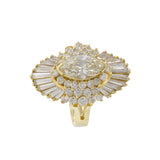 VINTAGE RETRO ERA 14KT YELLOW GOLD DIAMOND COCKTAIL RING