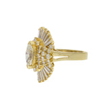 VINTAGE RETRO ERA 14KT YELLOW GOLD DIAMOND COCKTAIL RING