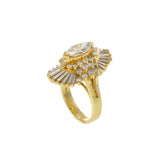 VINTAGE RETRO ERA 14KT YELLOW GOLD DIAMOND COCKTAIL RING