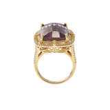 Ametrine and Diamond Double Halo Ring in 14KT Yellow Gold