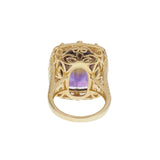 Ametrine and Diamond Double Halo Ring in 14KT Yellow Gold
