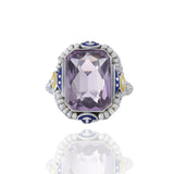 Vintage Art Deco Period 10KT Amethyst and Pearl Ring