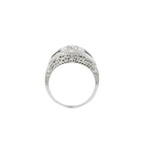Antique Edwardian 18KT & Platinum Filigree Sapphire and Diamond Ring