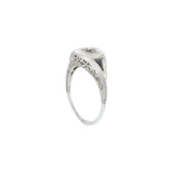 Antique Edwardian 18KT & Platinum Filigree Sapphire and Diamond Ring