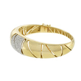 14KT Yellow Gold Diamond Accent Design Bangle