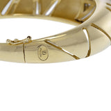14KT Yellow Gold Diamond Accent Design Bangle