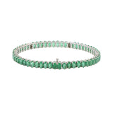 18KT White Gold Emerald and Diamond Bracelet