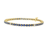 18KT Yellow Gold Blue Sapphire and Diamond Bracelet