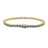 18KT Yellow Gold Blue Sapphire and Diamond Bracelet