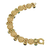 Vintage Retro 14KT Yellow Gold Multi Gem Bracelet