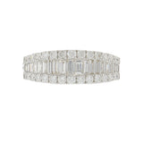 18KT White Gold Round & Baguette Diamond Band