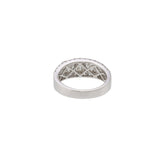 18KT White Gold Round & Baguette Diamond Band