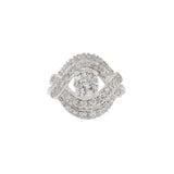 Vintage 1940s Platinum Old European Cut Diamond Ring 1.61CT-TW
