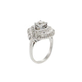 Vintage 1940s Platinum Old European Cut Diamond Ring 1.61CT-TW