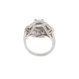 Vintage 1940s Platinum Old European Cut Diamond Ring 1.61CT-TW