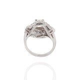 Vintage 1940s Platinum Old European Cut Diamond Ring 1.61CT-TW