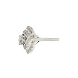 Vintage 1940s Platinum Old European Cut Diamond Ring 1.61CT-TW