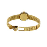 Vintage 1960s Gubelin 18KT Gold Bark-Finish Diamond Bezel Bracelet Watch