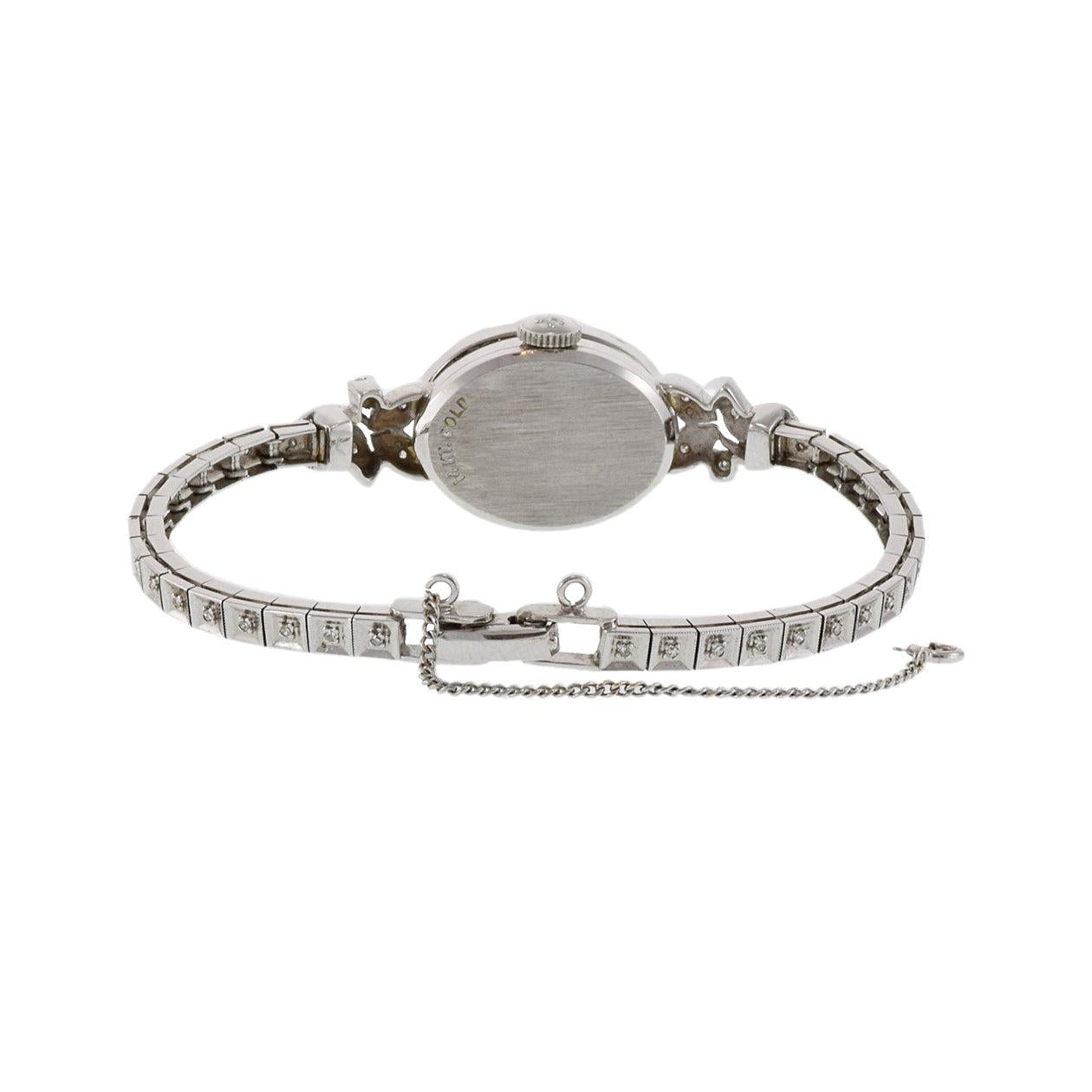 Hamilton 1950's Ladies 14KT White Gold Diamond Cocktail Watch
