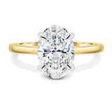 14KT Two-Tone Gold Oval Solitaire Semi Mounting