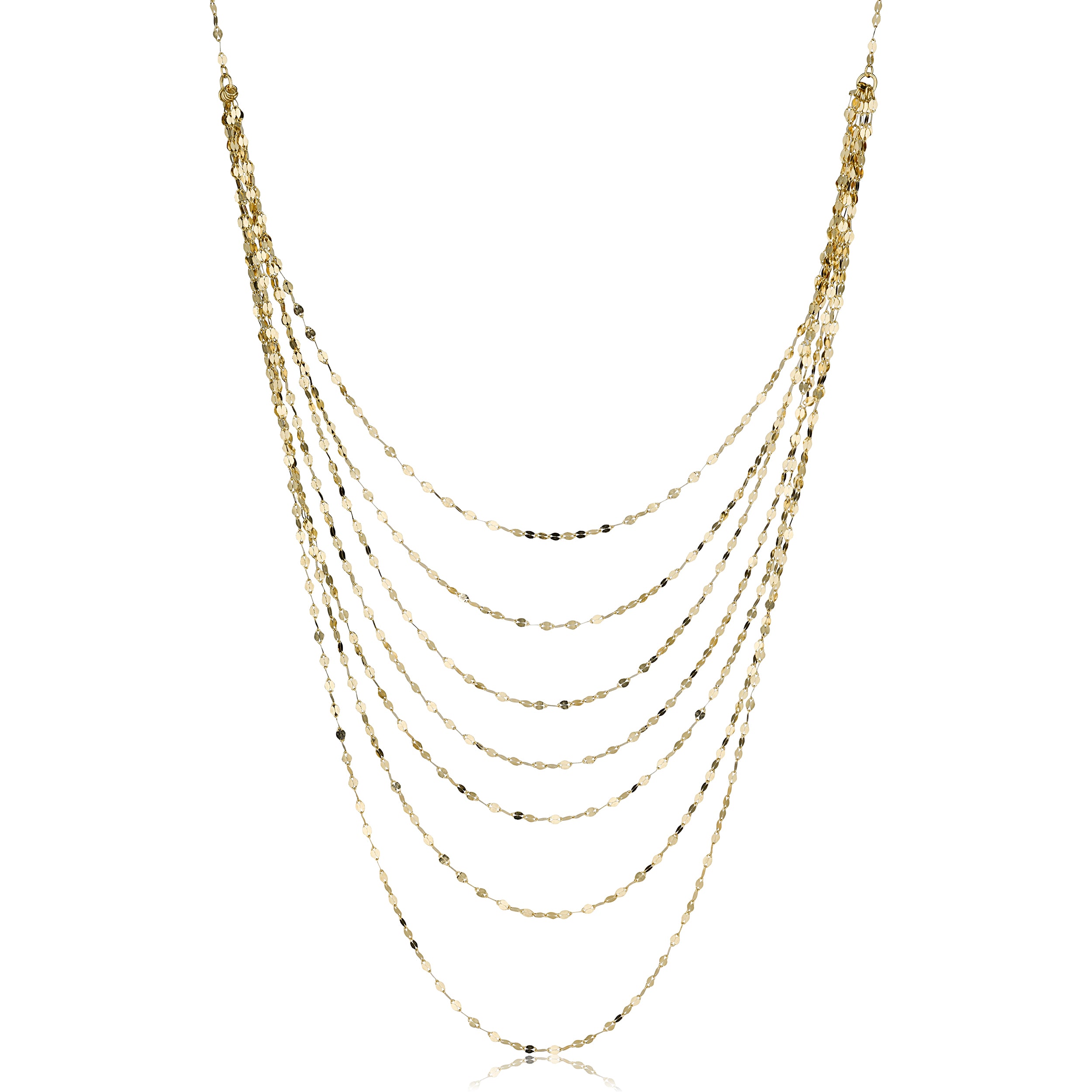 14KT Yellow Gold 7-Layer Necklace