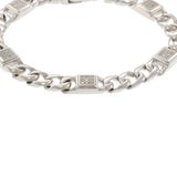 14KT White Gold Cuban Link Men's Diamond Bracelet