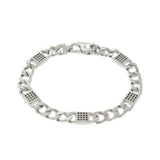 14KT White Gold Cuban Link Men's Diamond Bracelet