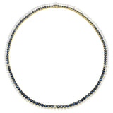 18KT Yellow Gold Sapphire & Diamond Tennis Necklace