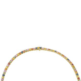 18KT Yellow Gold Multicolor Sapphire and Diamond Tennis Necklace
