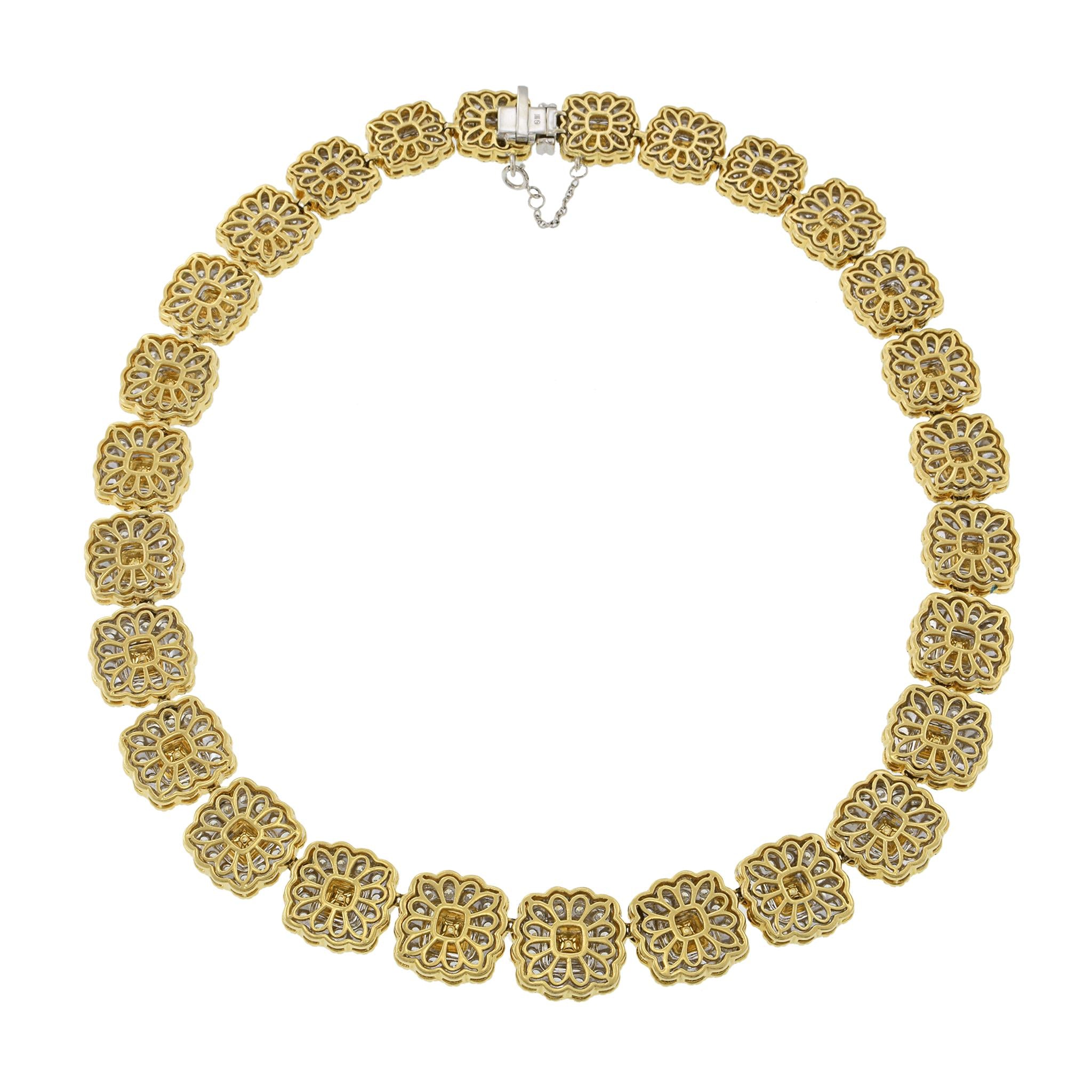 18KT Yellow Gold 38.35CT Fancy Yellow and White Diamond GIA Necklace