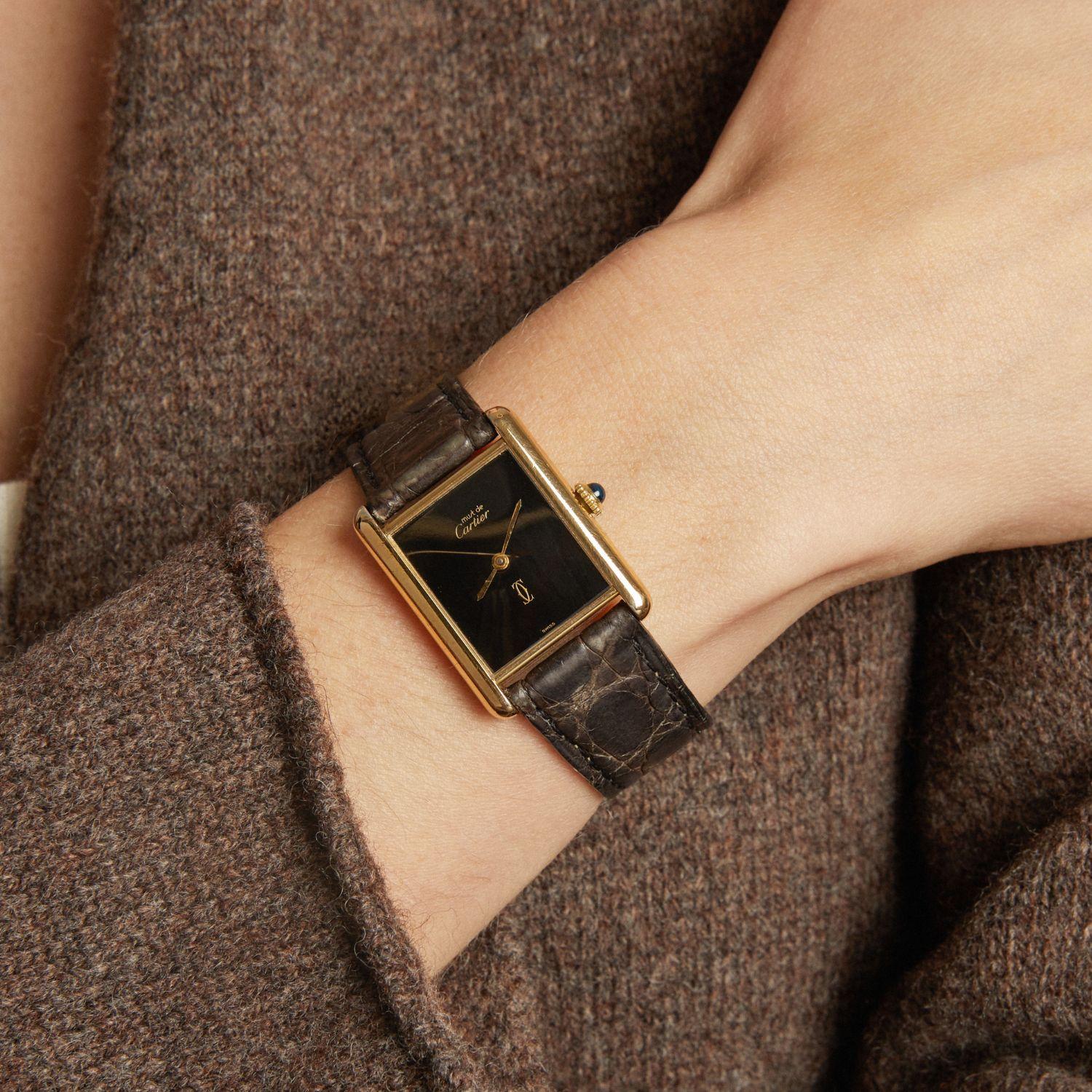 Vintage 1980s Must de Cartier Paris Tank Watch – Mechanical Manual Wind