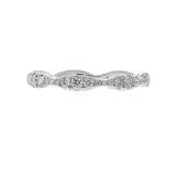 18KT White Gold Diamond Alternating Oval Band