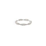 18KT White Gold Diamond Alternating Oval Band