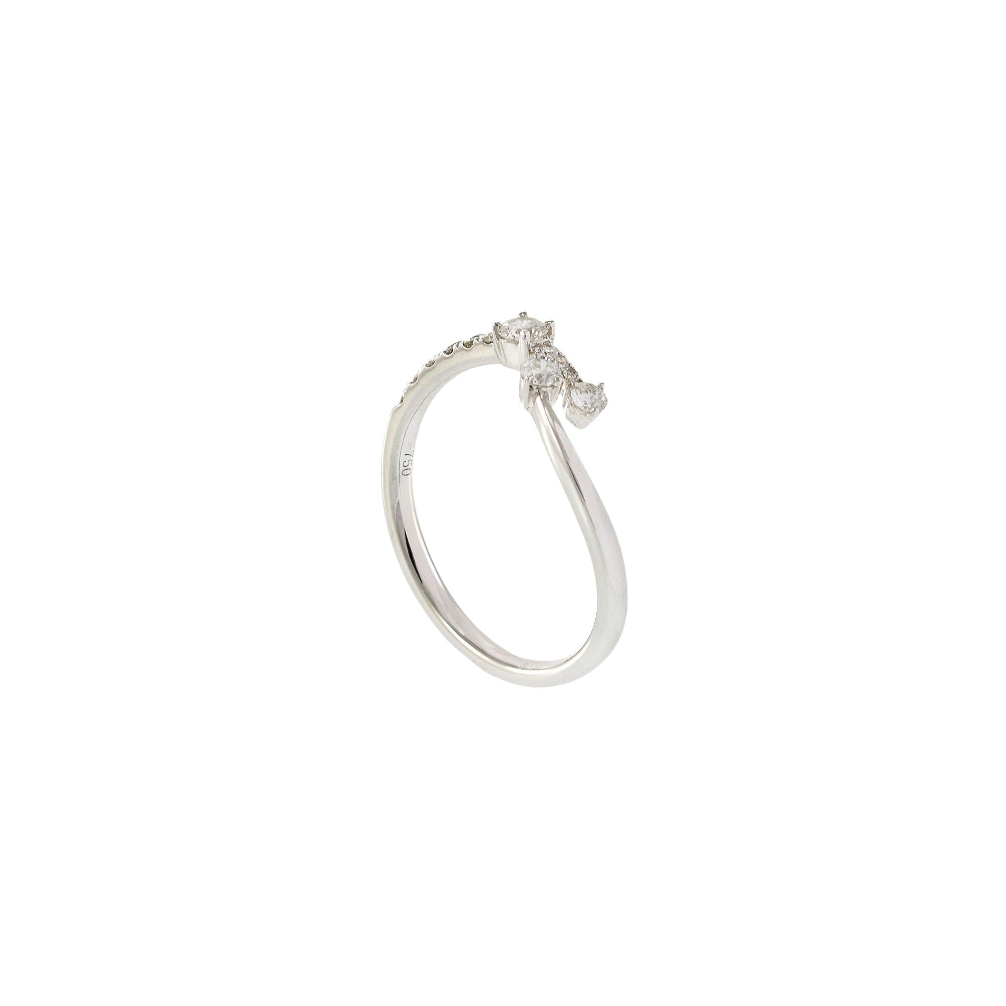 18KT White Gold Twist Diamond Ring