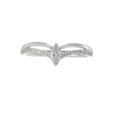 18KT White Gold Marquise Diamond V-Shaped Channel-Set Band