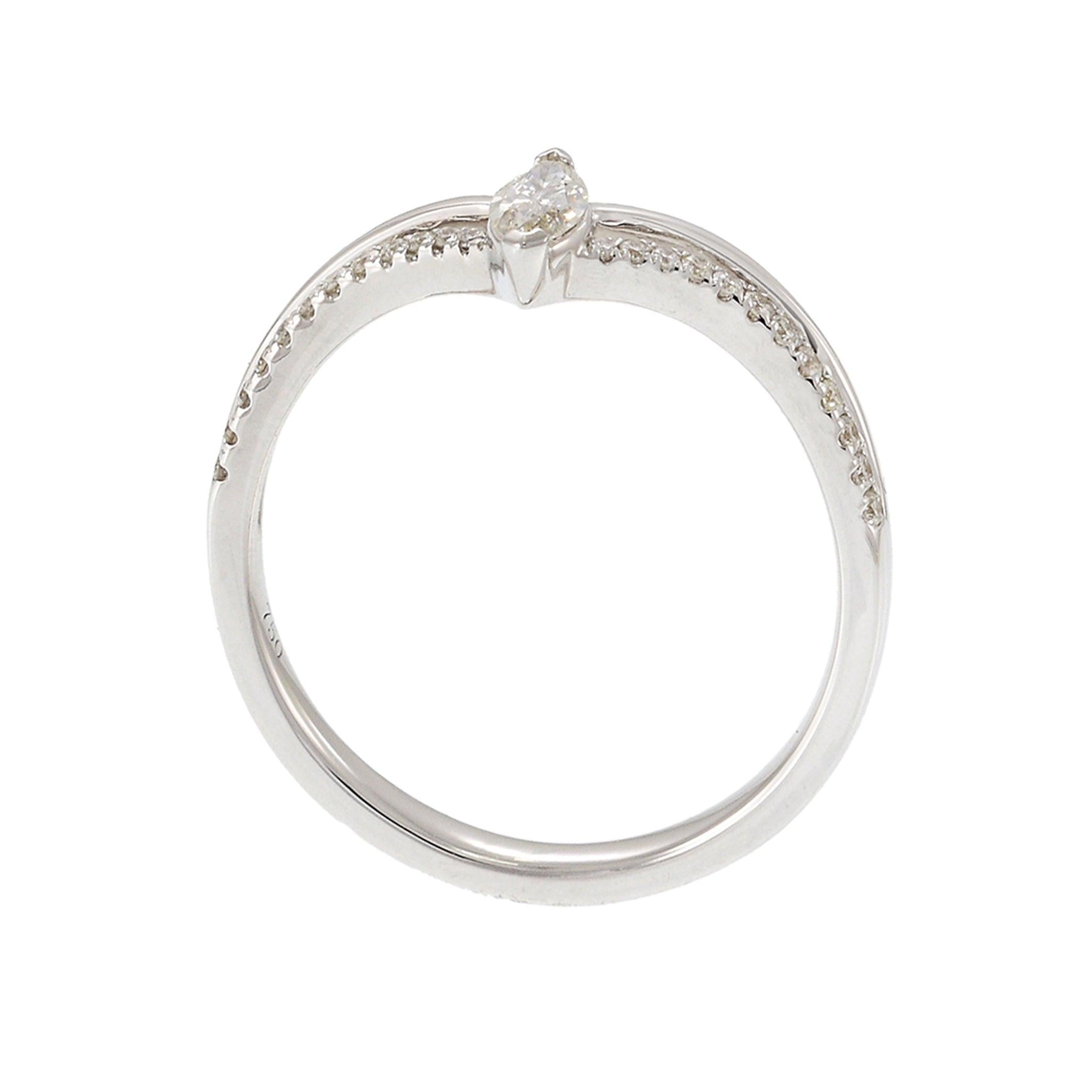18KT White Gold Marquise Diamond V-Shaped Channel-Set Band