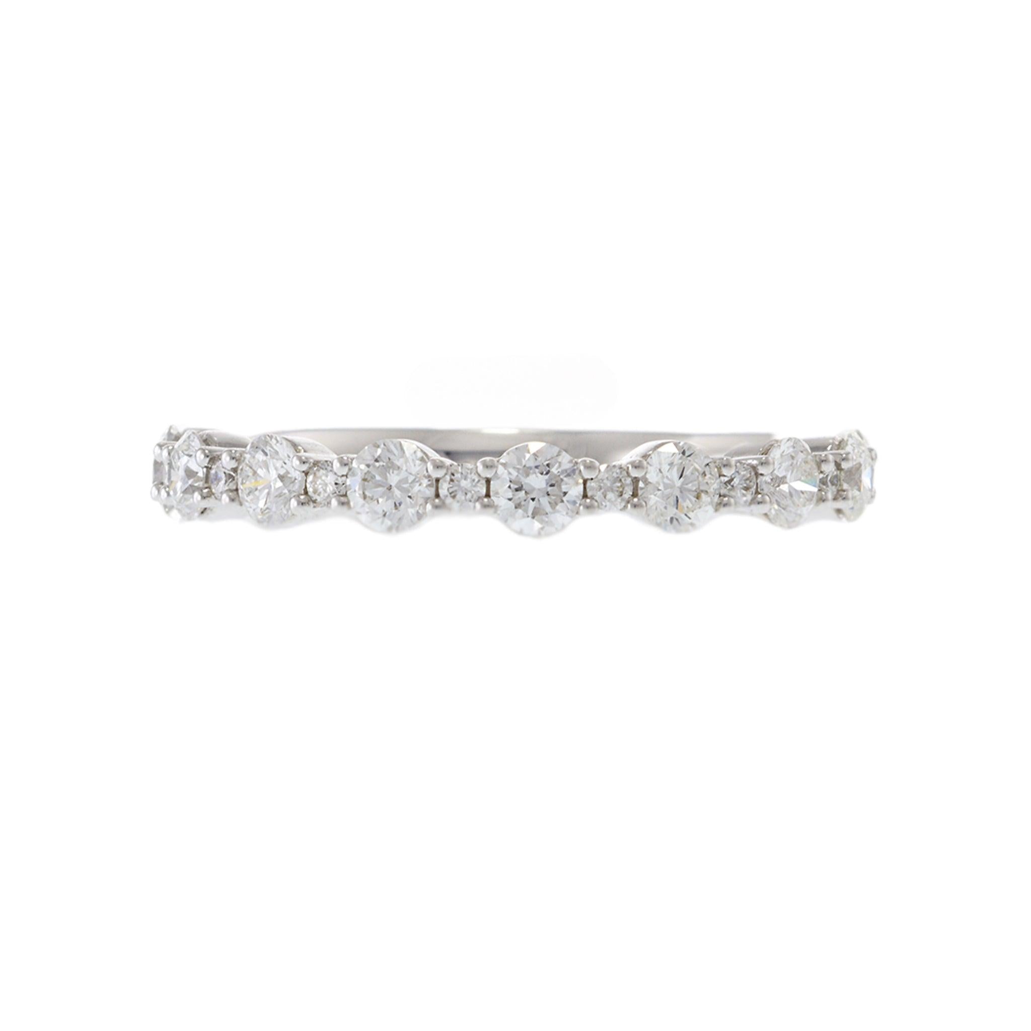 18KT White Gold Half Way Diamond Band
