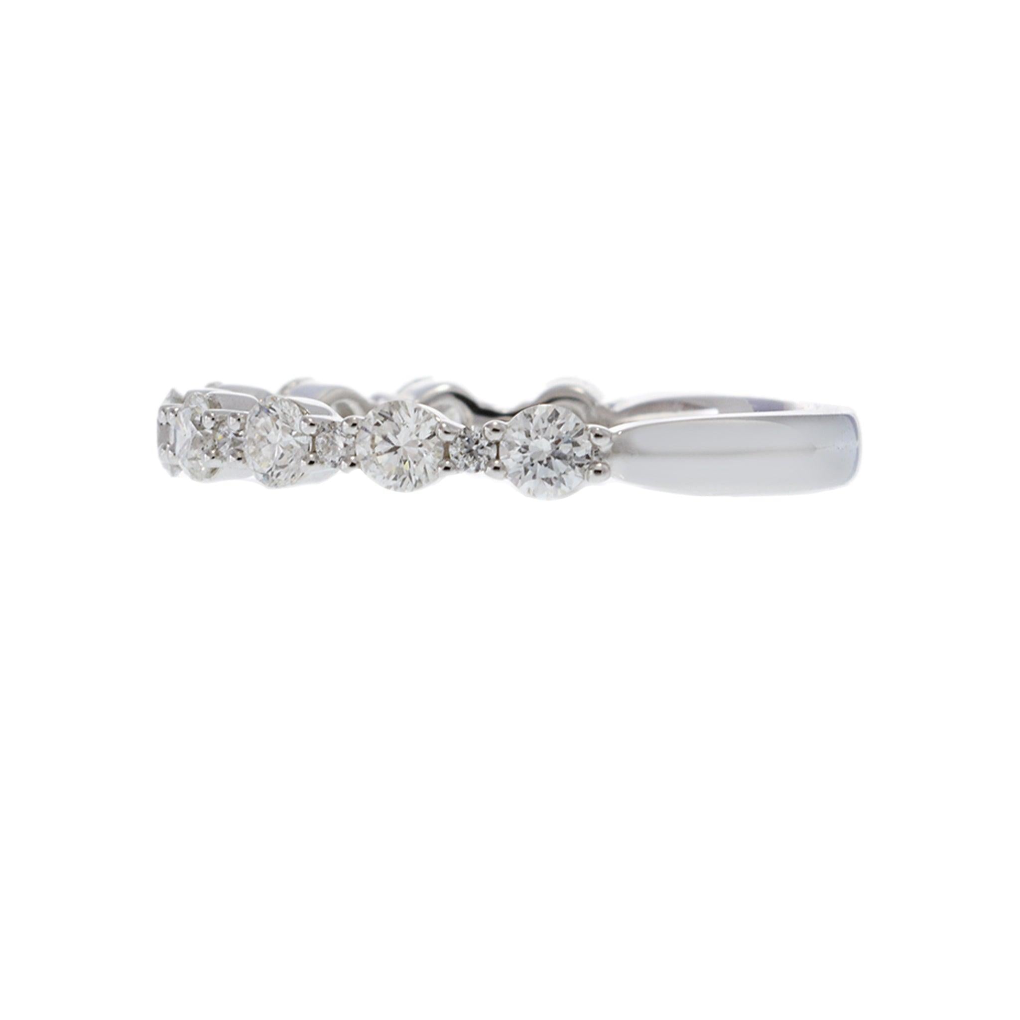 18KT White Gold Half Way Diamond Band