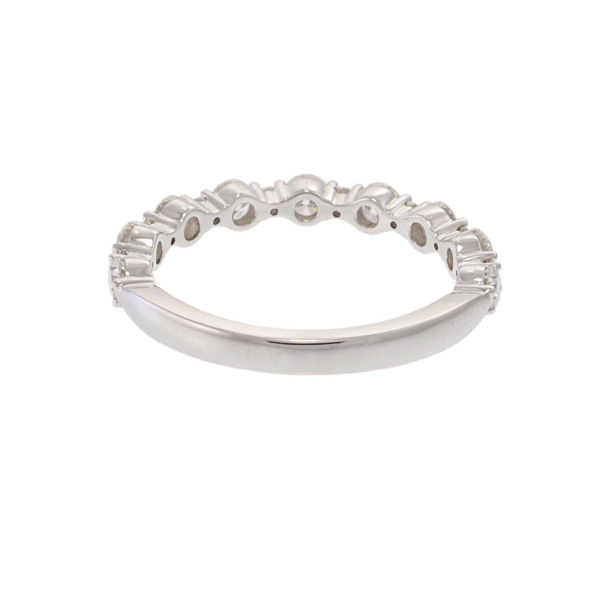 18KT White Gold Half Way Diamond Band