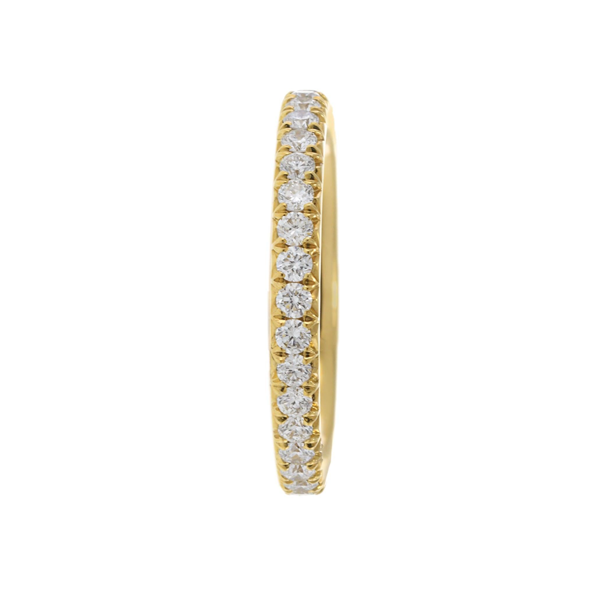 18KT Yellow Gold Eternity Band with Round Cut Diamonds